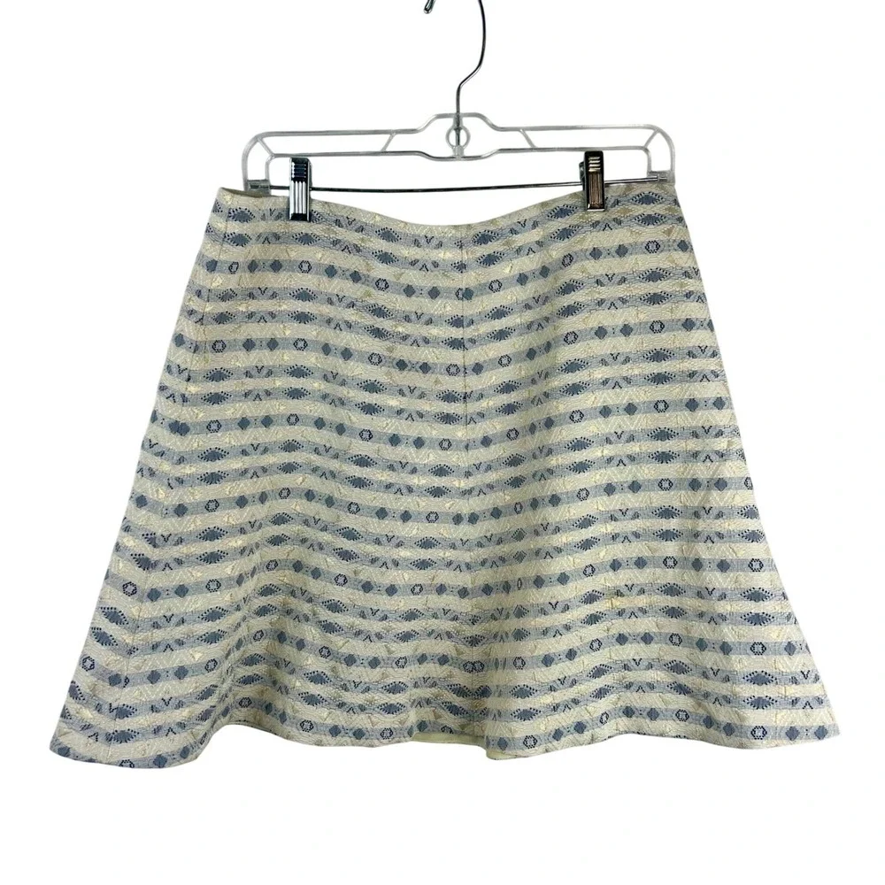 J.Crew Factory  Women Skirt Size 10 A-Line Geometric Print Career Party Metallic